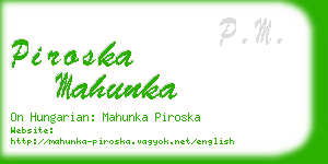 piroska mahunka business card